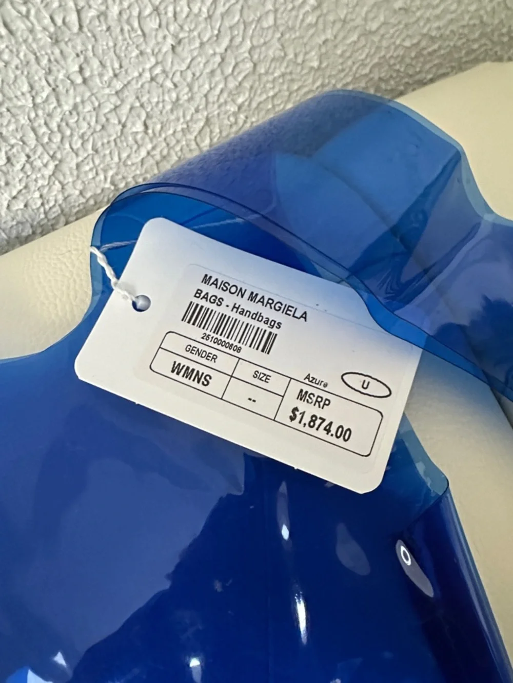 Maison Margiela Line 11 Cobalt Blue PVC Tote Bag w/ Pouch Transparent Shopper
